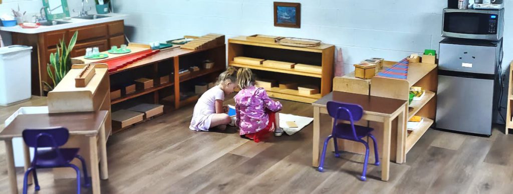 Primary (3-6yrs) Students Working in Montessori Classroom